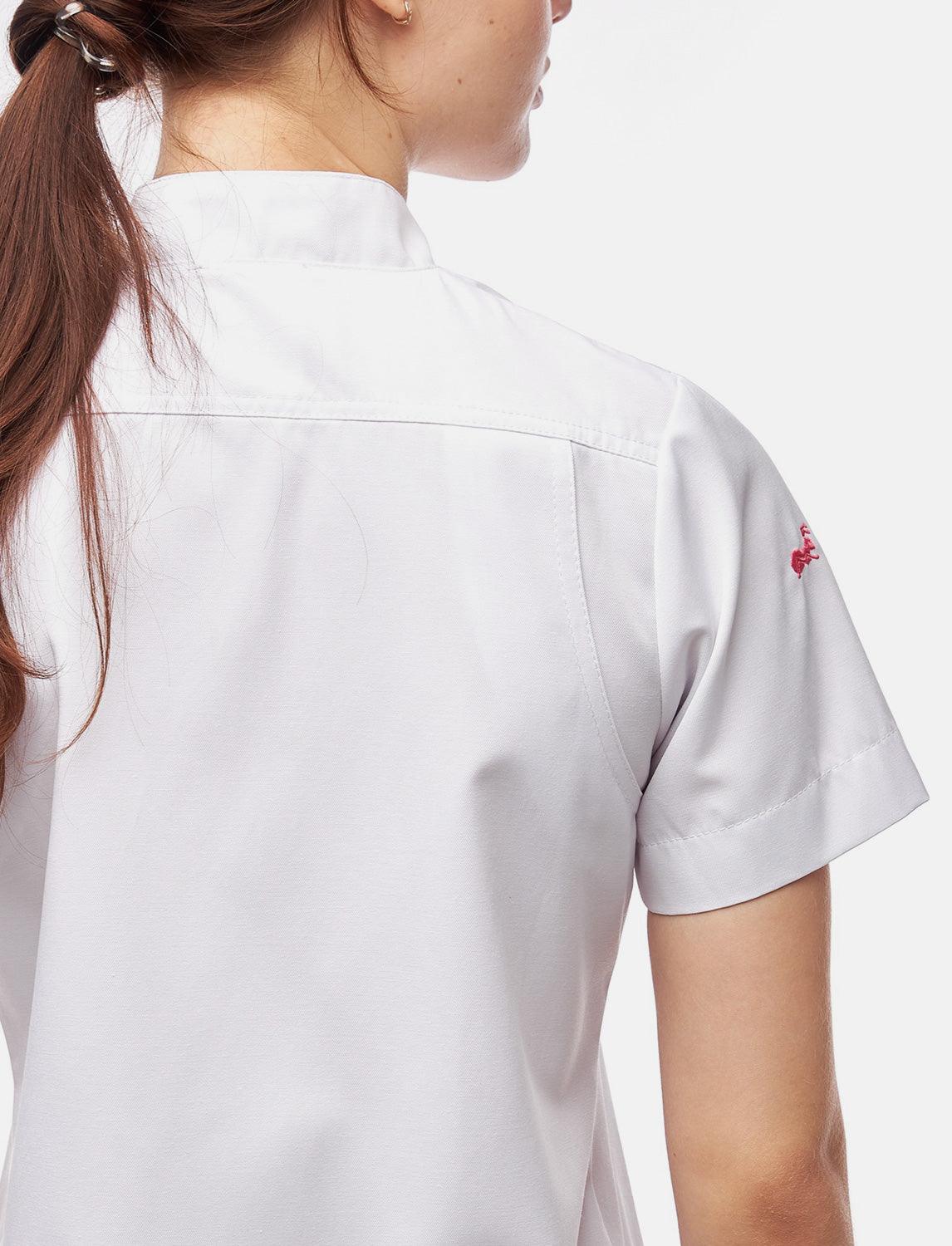 easyClean Damen Kochjacke Kurzarm inkl. Kugelknöpfe aus Baumwolle Regular Fit