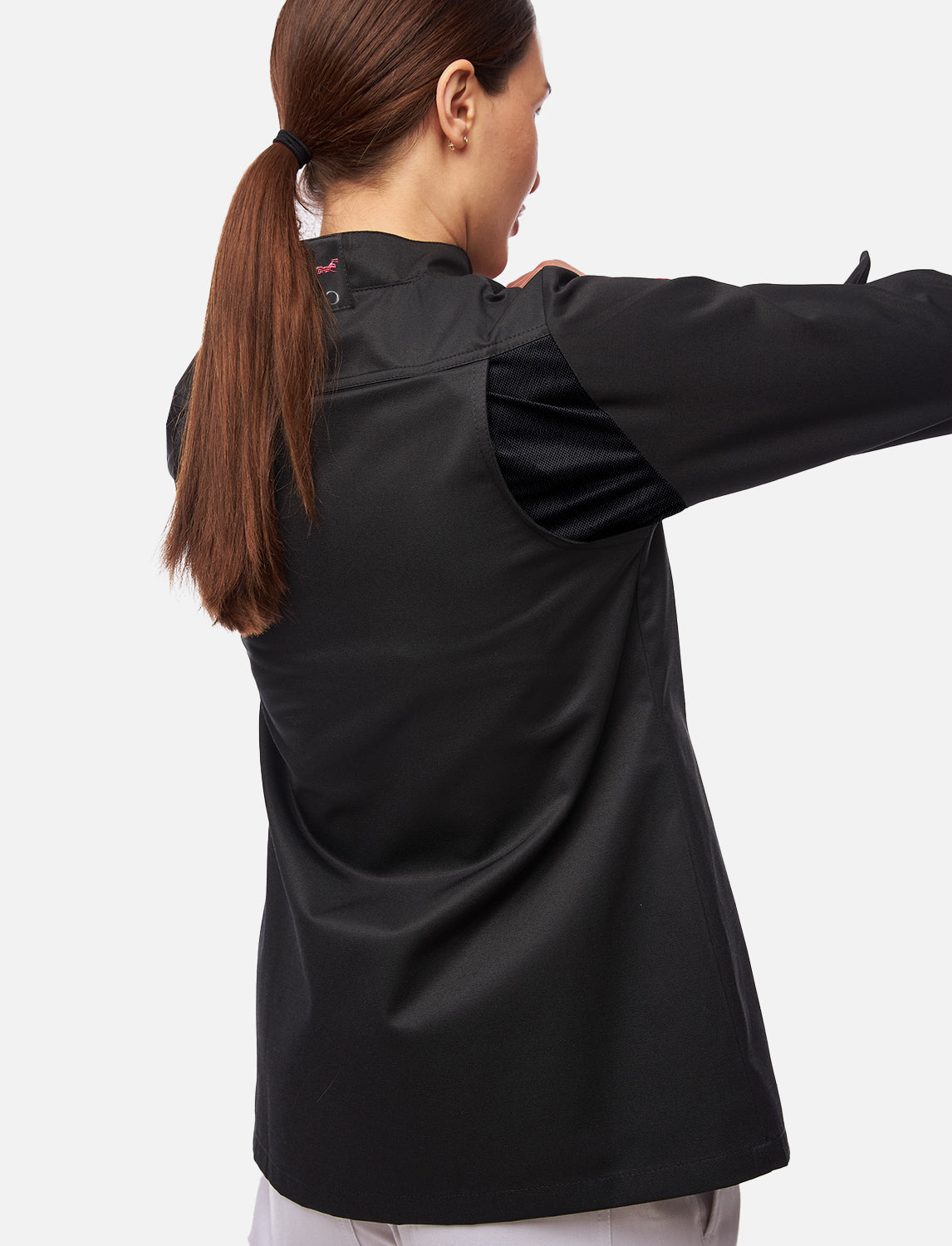 Damen Kochjacke Langarm mit Druckknöpfen aus easyClean Baumwolle