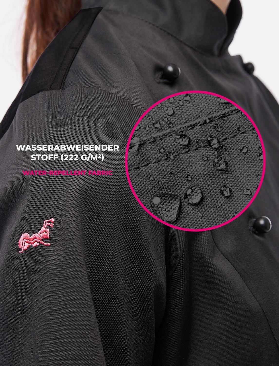 Damen Kochjacke mit Stretch Rücken inkl. Kugelknöpfe Kurzarm