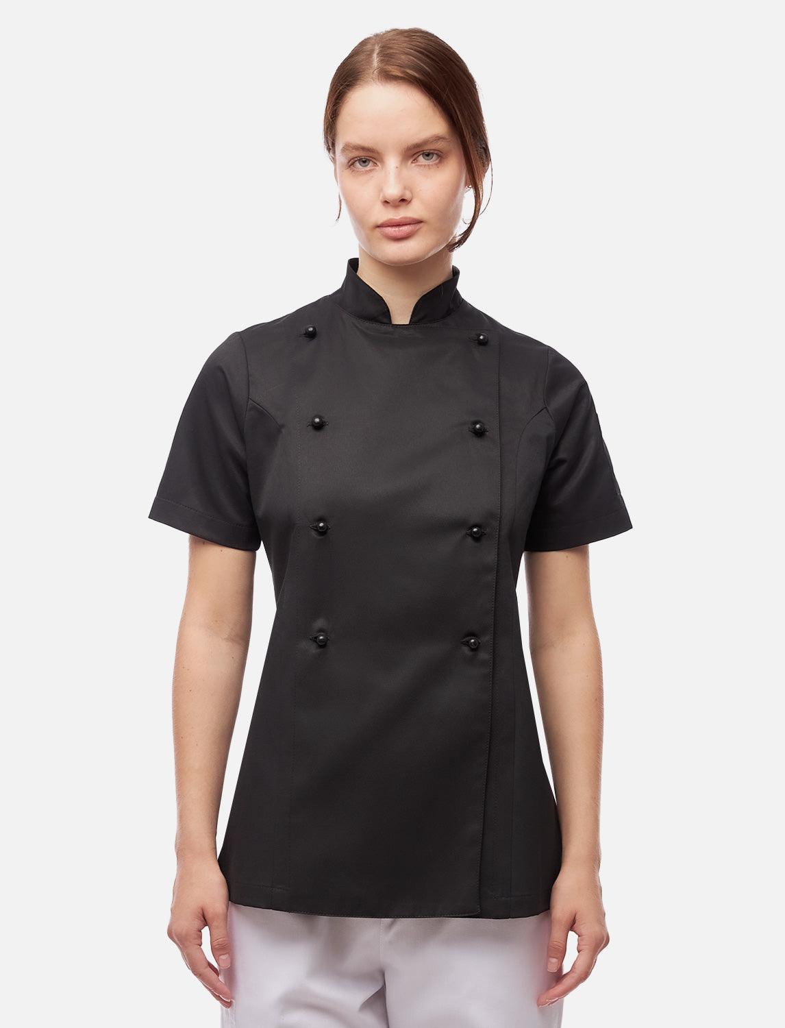 Damen Kochjacke mit Stretch Rücken inkl. Kugelknöpfe Kurzarm