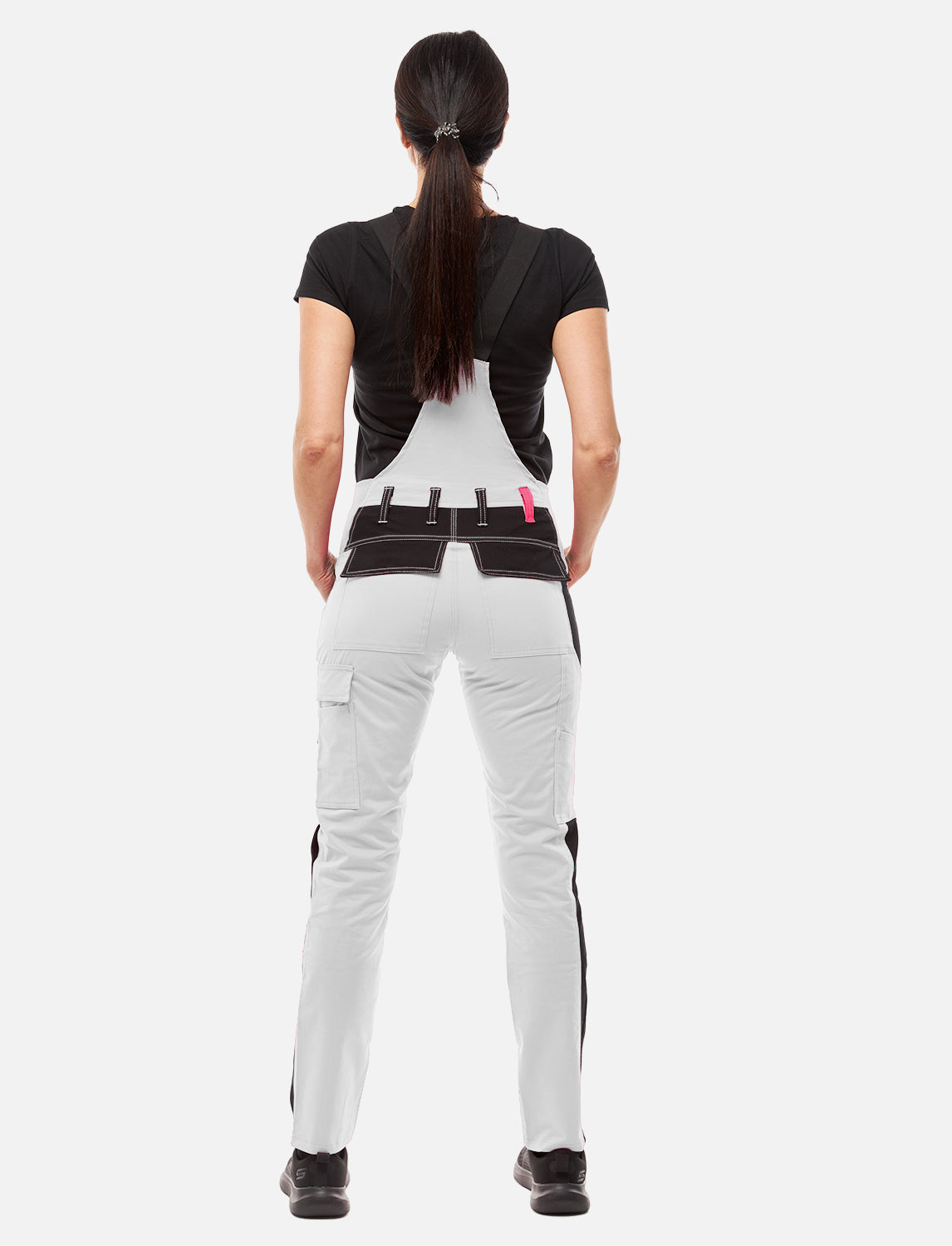 power Stretch Damen Malerhose Arbeitslatzhose Weiß mit Kniepolstertaschen
