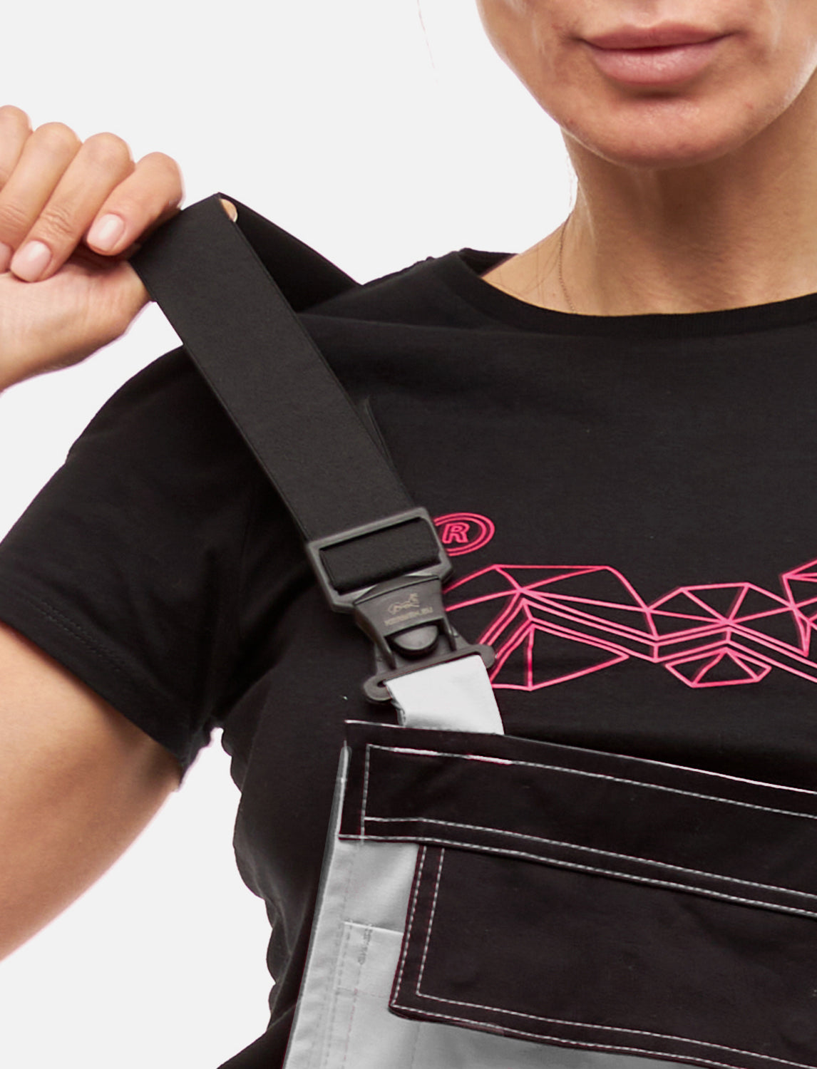 power Stretch Damen Malerhose Arbeitslatzhose Weiß mit Kniepolstertaschen