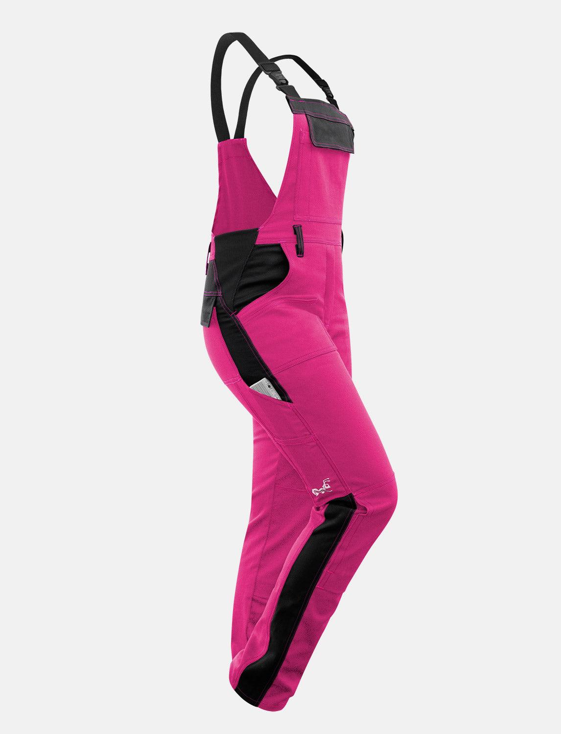 power Stretch Arbeitslatzhose Damen Latzhose mit Kniepolstertaschen