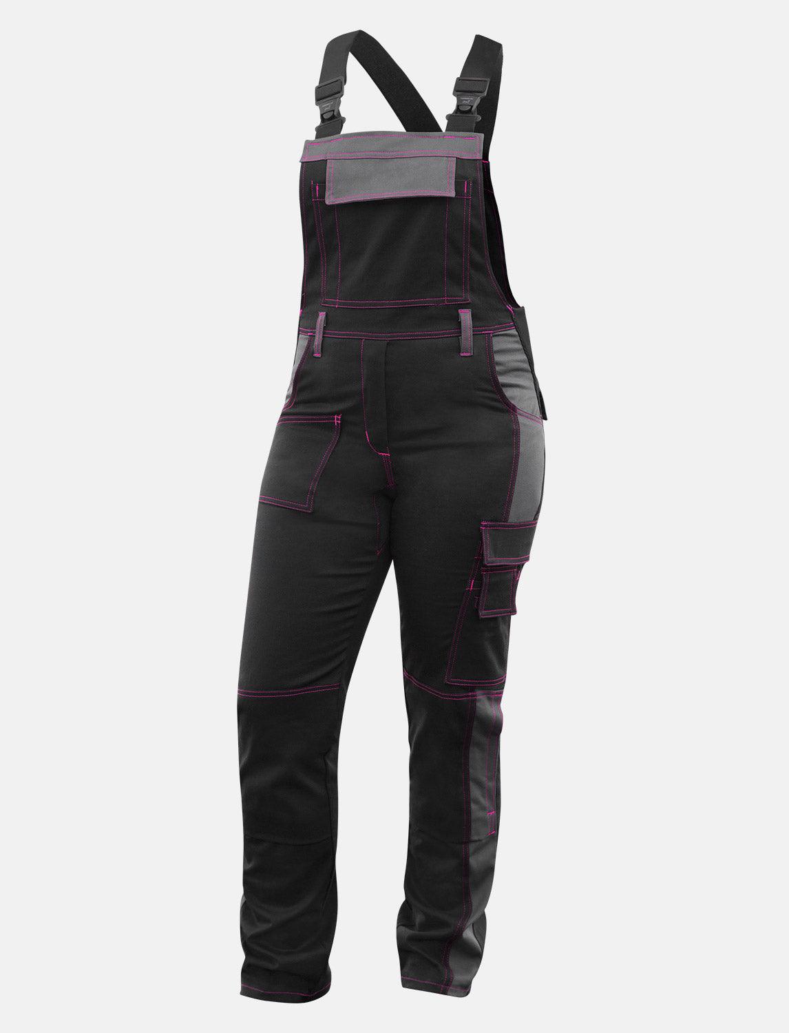 power Stretch Arbeitslatzhose Damen Latzhose mit Kniepolstertaschen