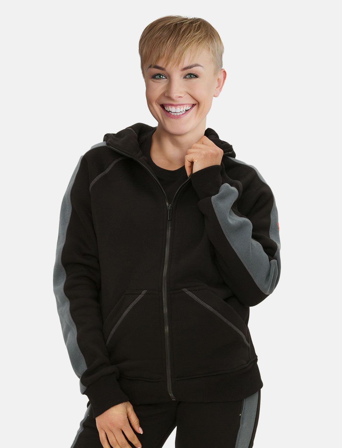 Damen Hoodie mit Reißverschluss Outdoor Kapuzenpullover Winter Fleece