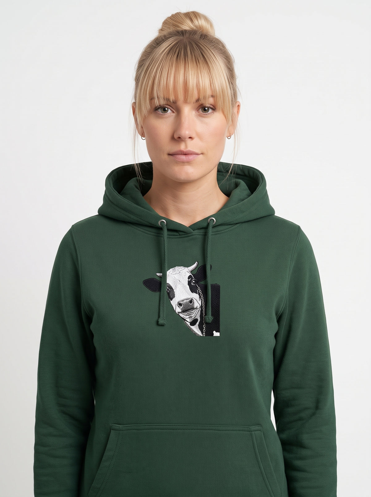 Damen-Hoodie mit Kuhmotiv