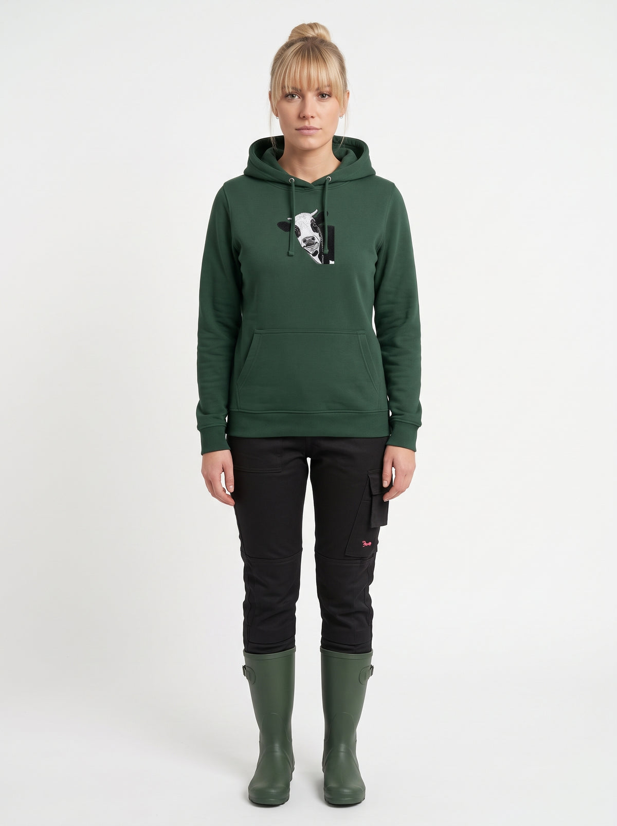 Damen-Hoodie mit Kuhmotiv