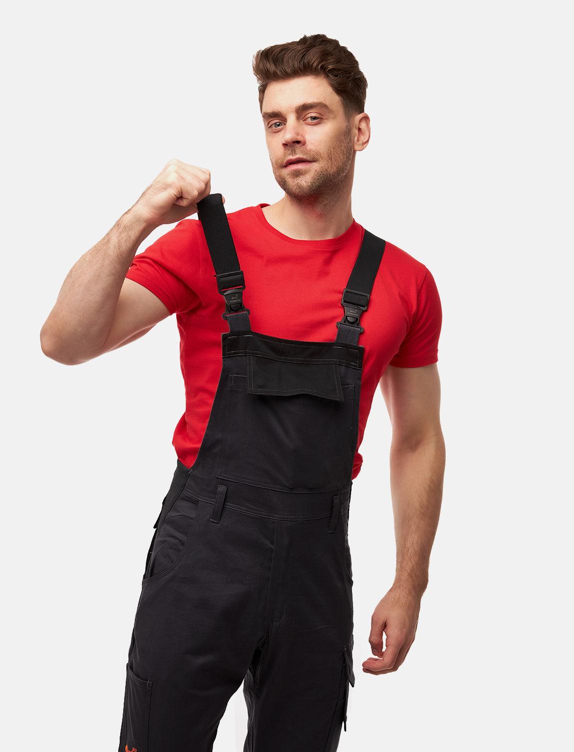 komplette Stretch Herren Arbeitslatzhose mit Kniepolstertaschen Regular Fit