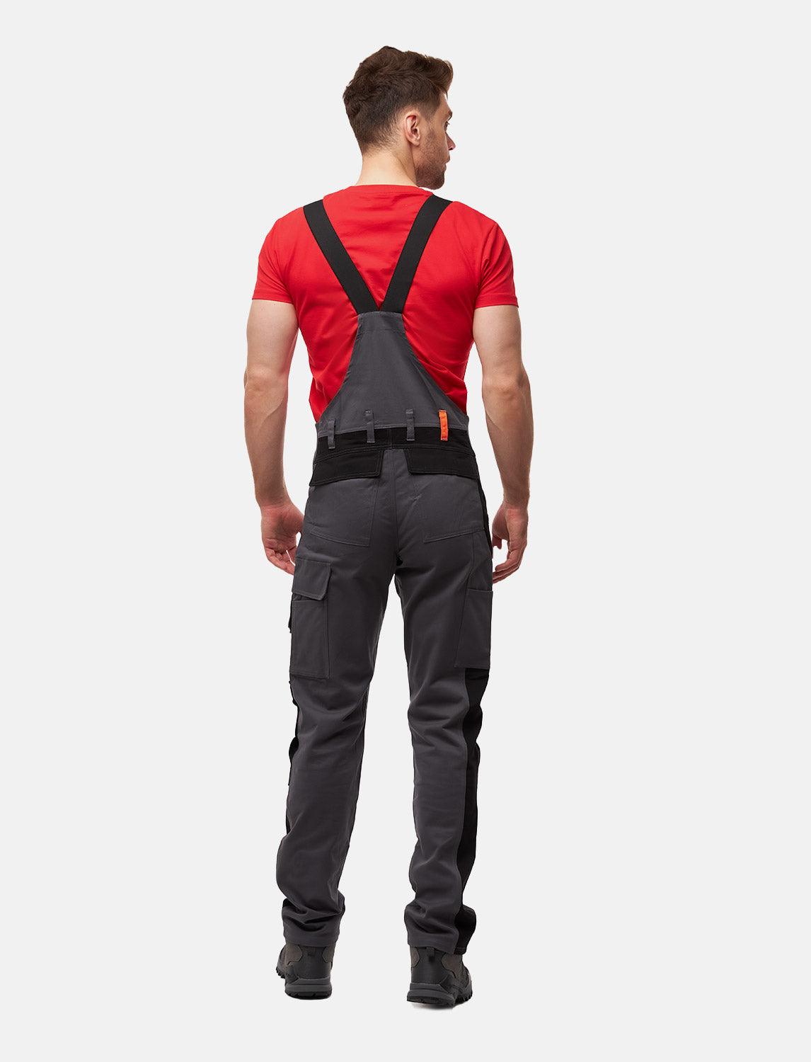 power Stretch Herren Arbeitslatzhose Stretch-Latzhose Arbeitshose mit Kniepolstertaschen