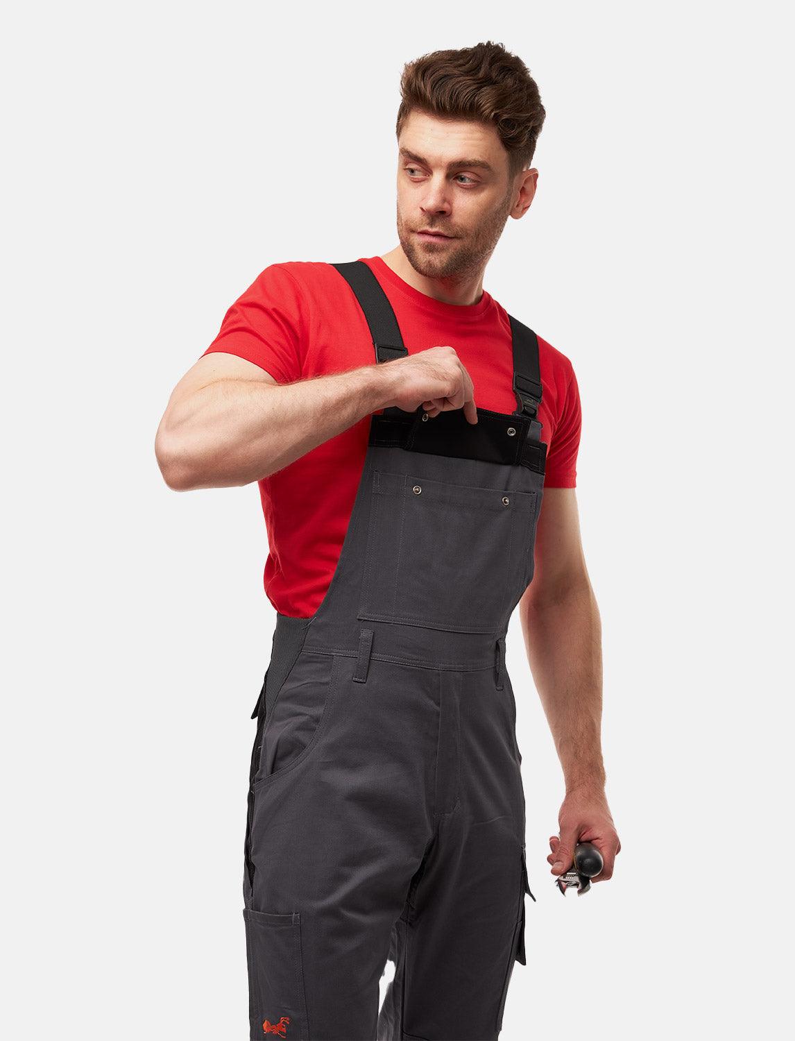 komplette Stretch Herren Arbeitslatzhose mit Kniepolstertaschen Regular Fit