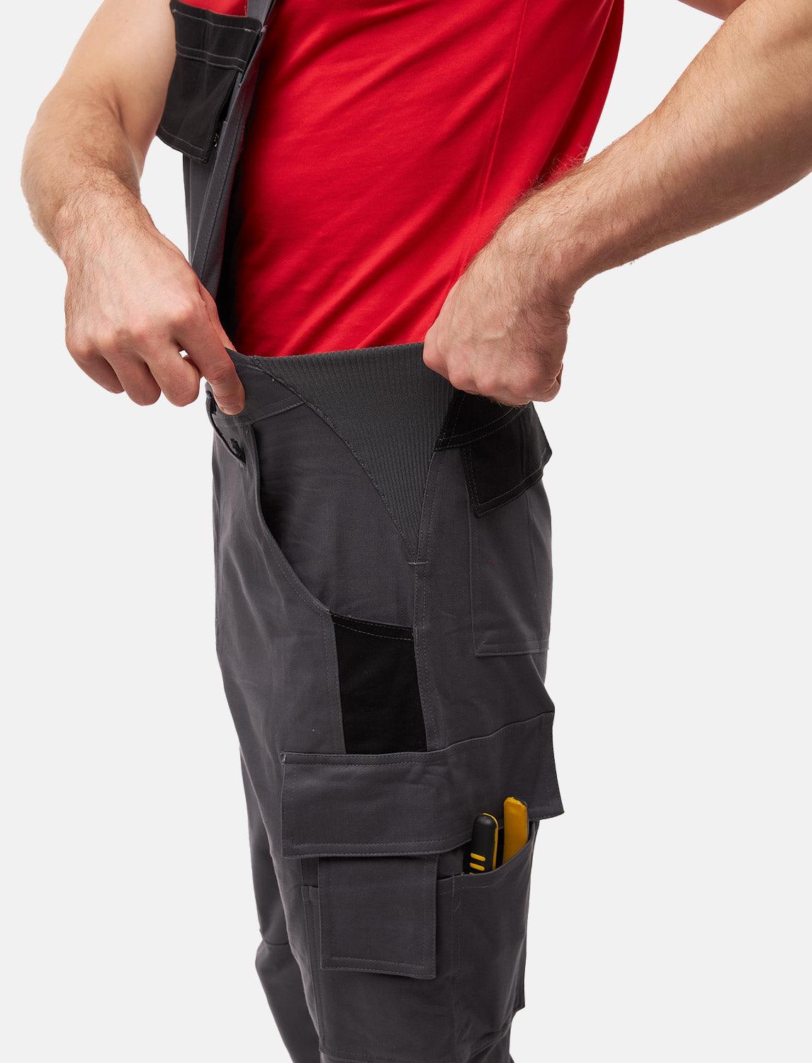 komplette Stretch Herren Arbeitslatzhose mit Kniepolstertaschen Regular Fit