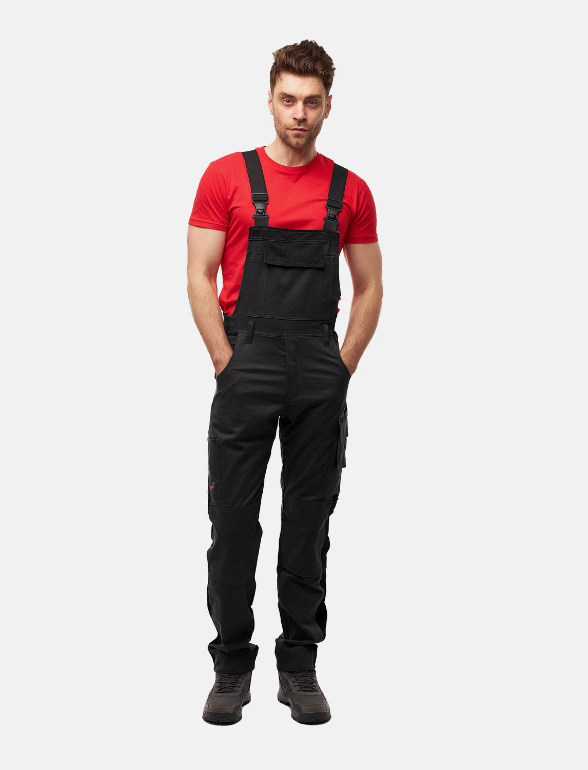 komplette Stretch Herren Arbeitslatzhose mit Kniepolstertaschen Regular Fit