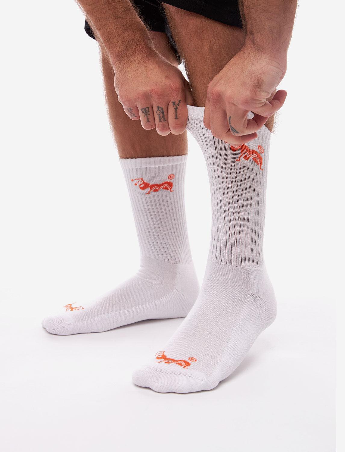 Lange Socken mit Frotteesohle Weiß Tennissocken Unisex (3 Paar)