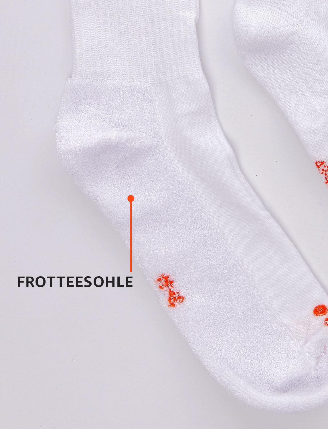 Tennissocken mittel weiß unisex mit Frotteesohle Baumwolle atmungsaktiv Sportsocken