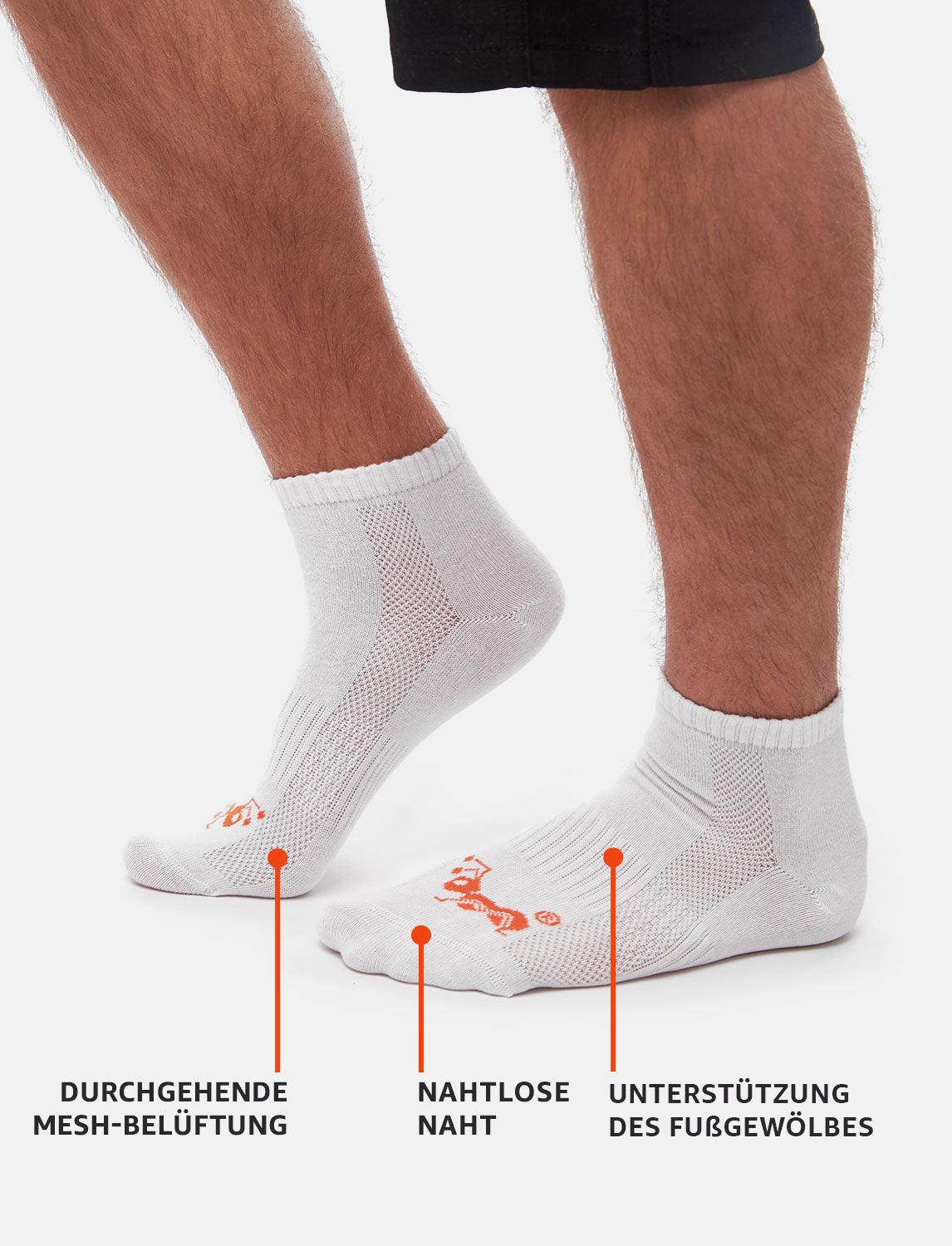 Tennissocken mittel weiß unisex mit Frotteesohle Baumwolle atmungsaktiv Sportsocken