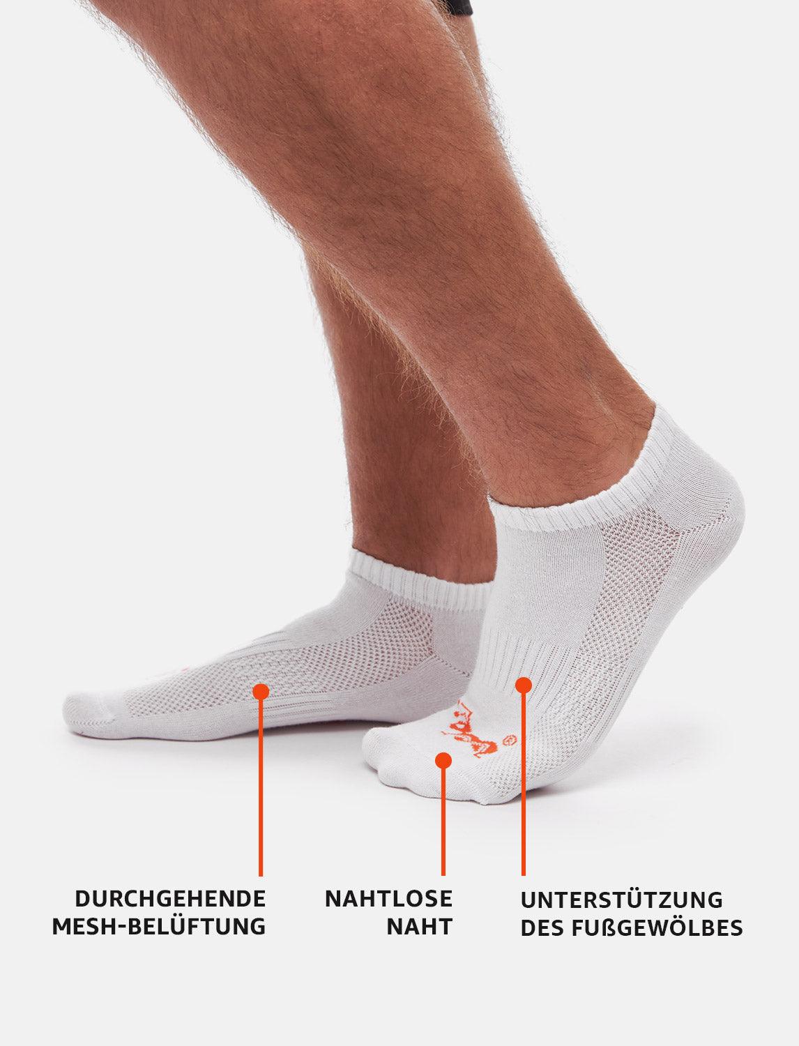 Tennissocken kurz weiß unisex mit Frotteesohle Baumwolle atmungsaktiv Sportsocken