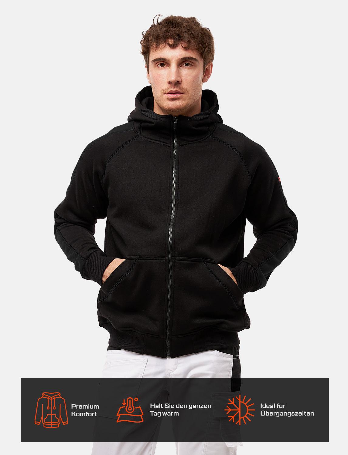 Herren Hoodie mit Reißverschluss Outdoor Kapuzenpullover Winter Fleece