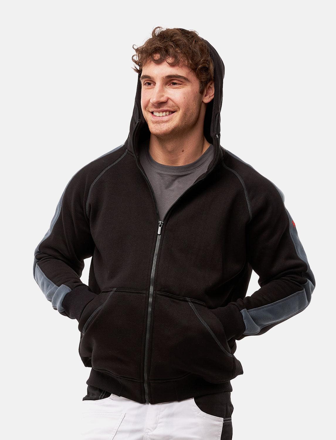 Herren Hoodie mit Reißverschluss Outdoor Kapuzenpullover Winter Fleece