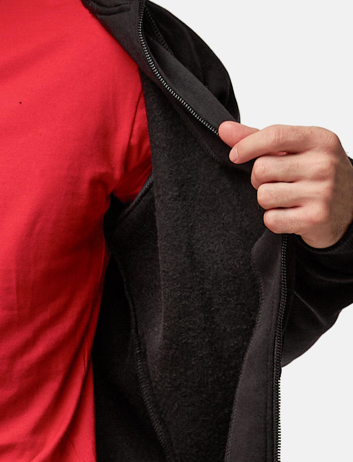 Herren Hoodie mit Reißverschluss Outdoor Kapuzenpullover Winter Fleece