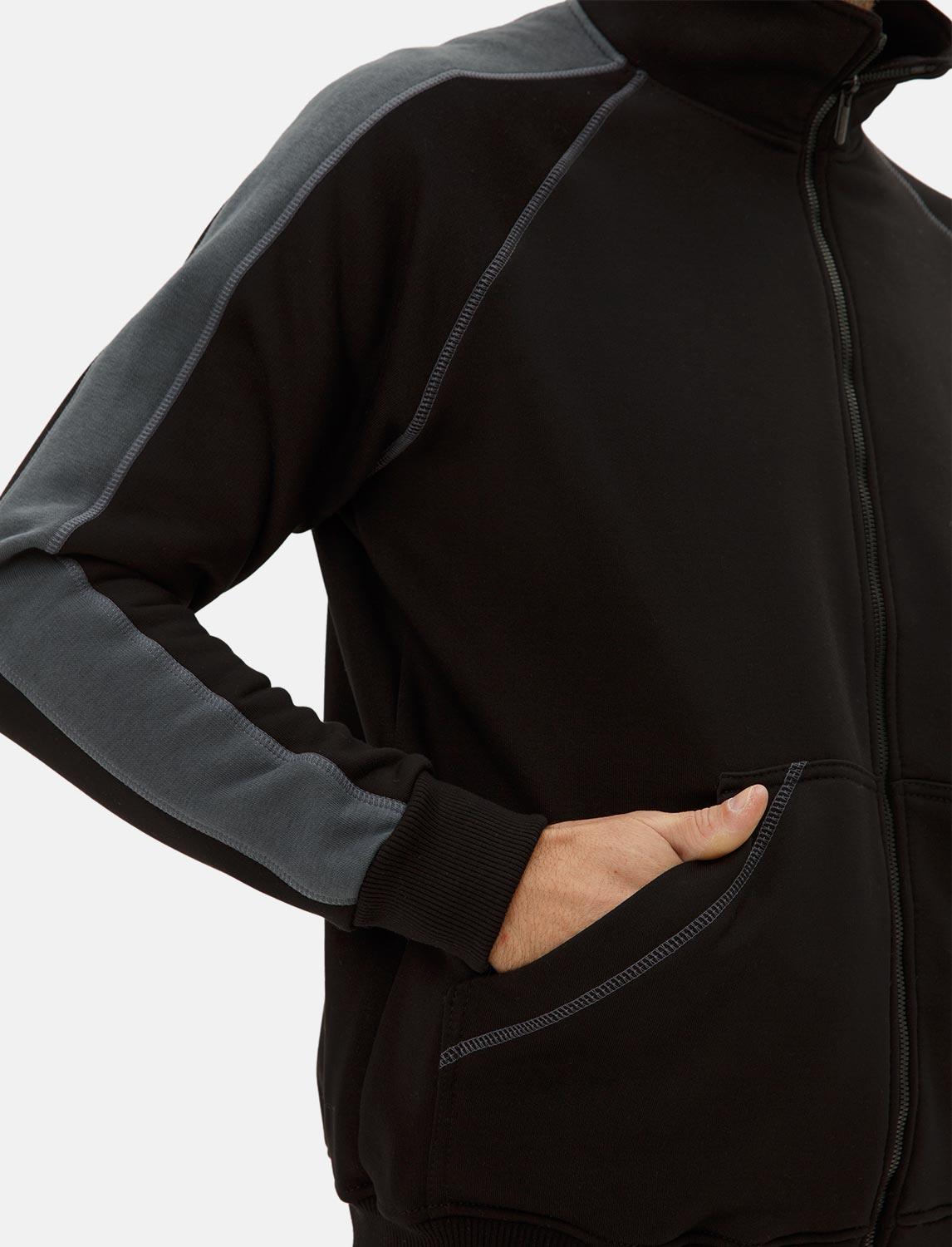 Herren Pullover mit Reißverschluss Stehkragen Sweatshirt Zip ohne Kapuze