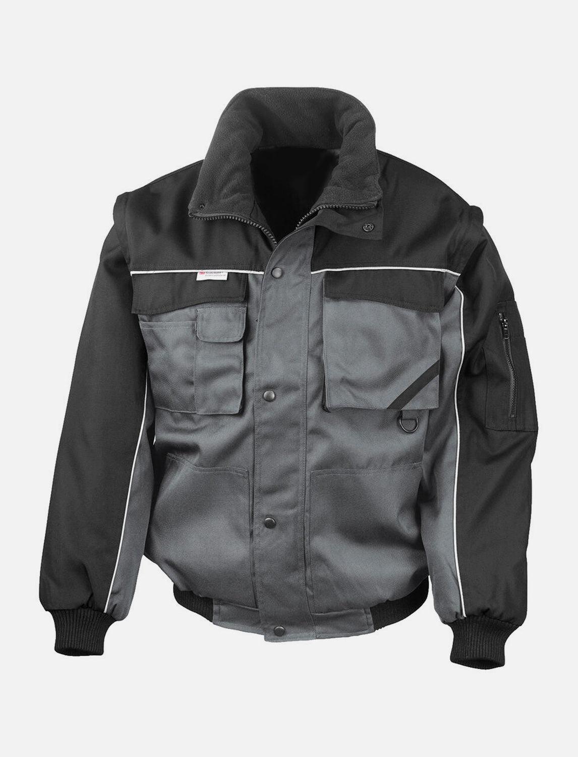 Herren Jacke winddicht mit abnehmbaren Ärmeln Grau/Schwarz