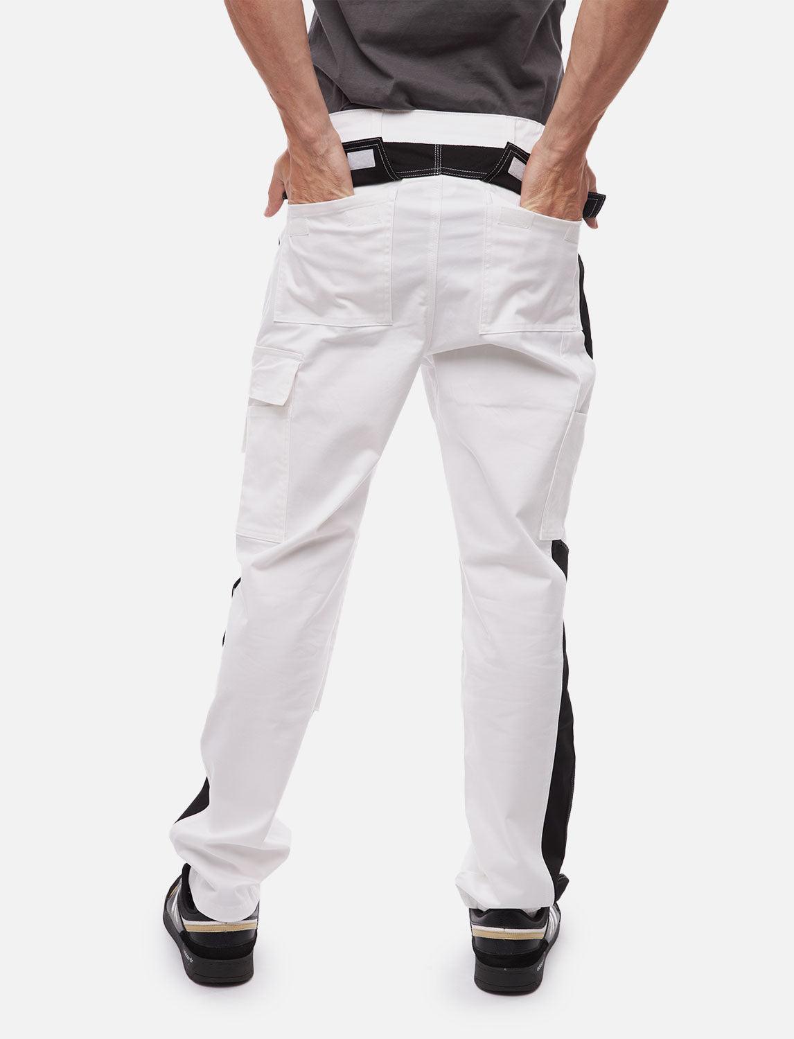 Herren Malerhose Weiß aus Strong Baumwolle mit Kniepolstertaschen