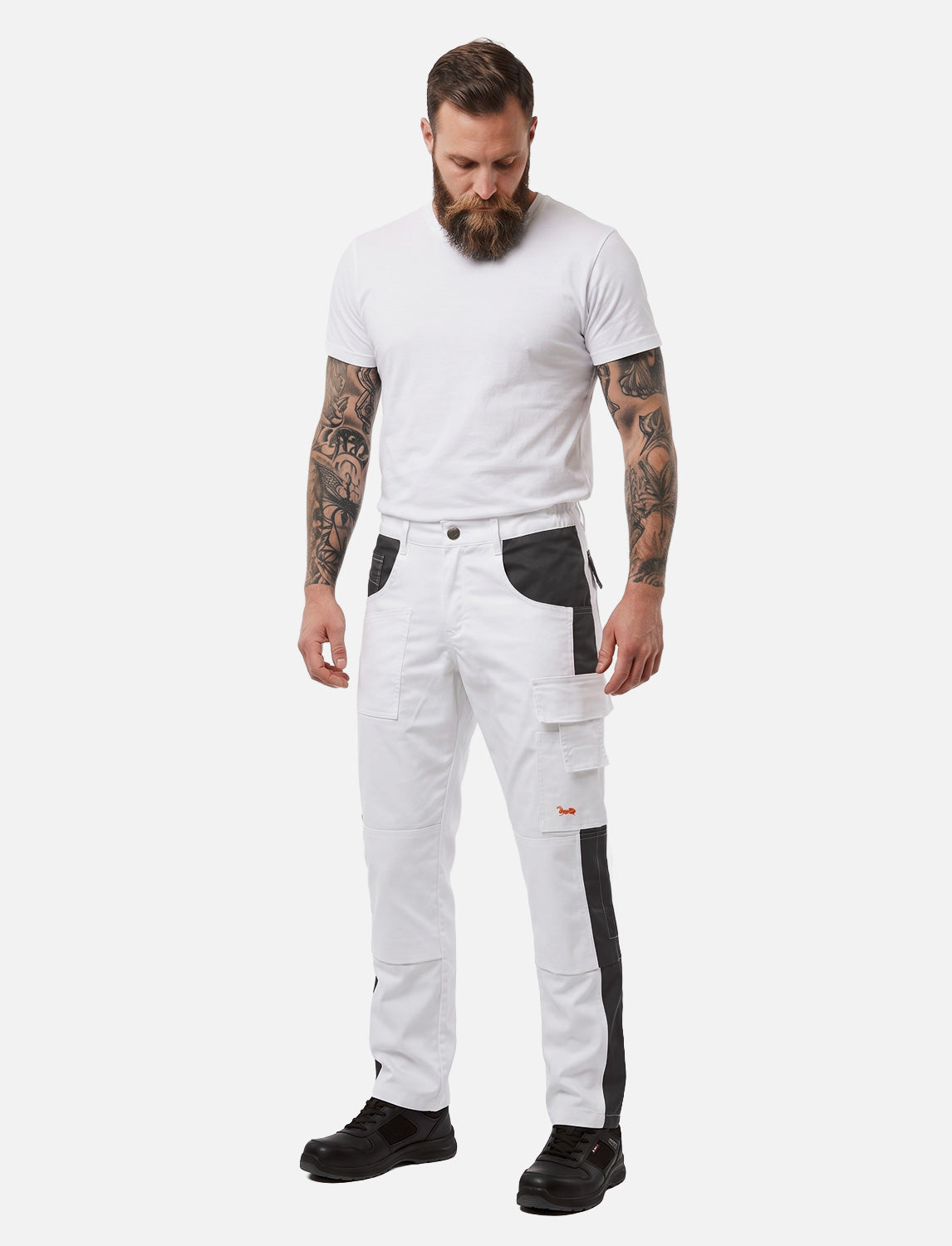MALERHOSE HERREN STRETCH MIT KNIEPOLSTERTASCHEN STUCKATEUR ARBEITSHOSE WEISS | SORONA®