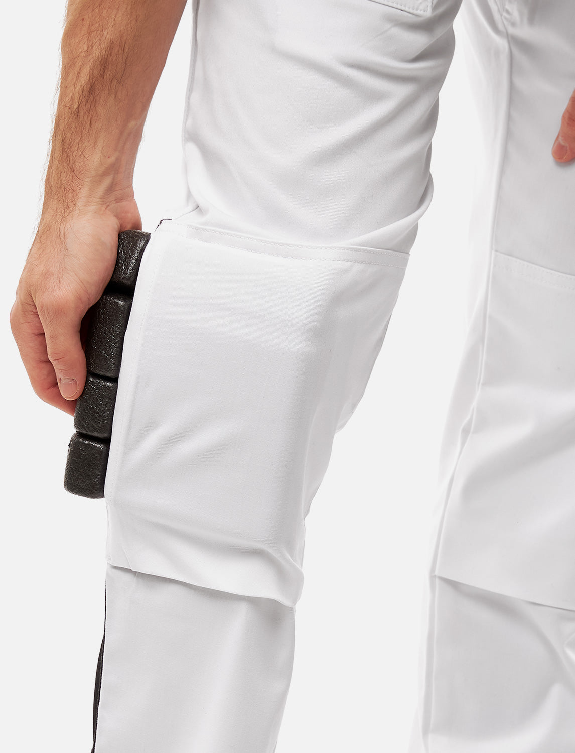 MALERHOSE HERREN STRETCH MIT KNIEPOLSTERTASCHEN STUCKATEUR ARBEITSHOSE WEISS | SORONA®