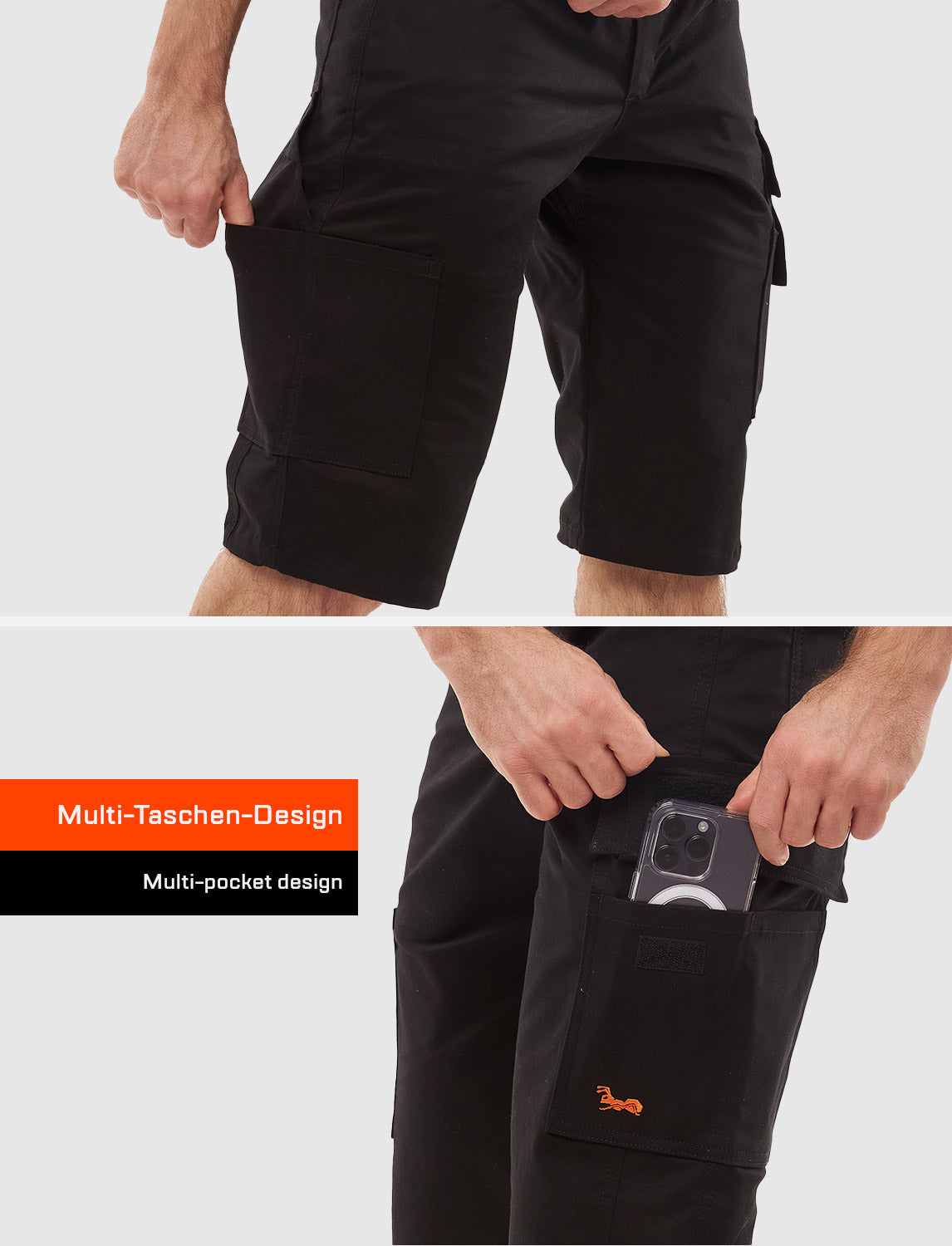 Herren Kurze-Arbeitshose Stretch Strong Baumwolle