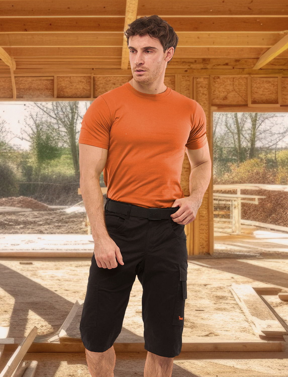 Herren Kurze-Arbeitshose Stretch Strong Baumwolle