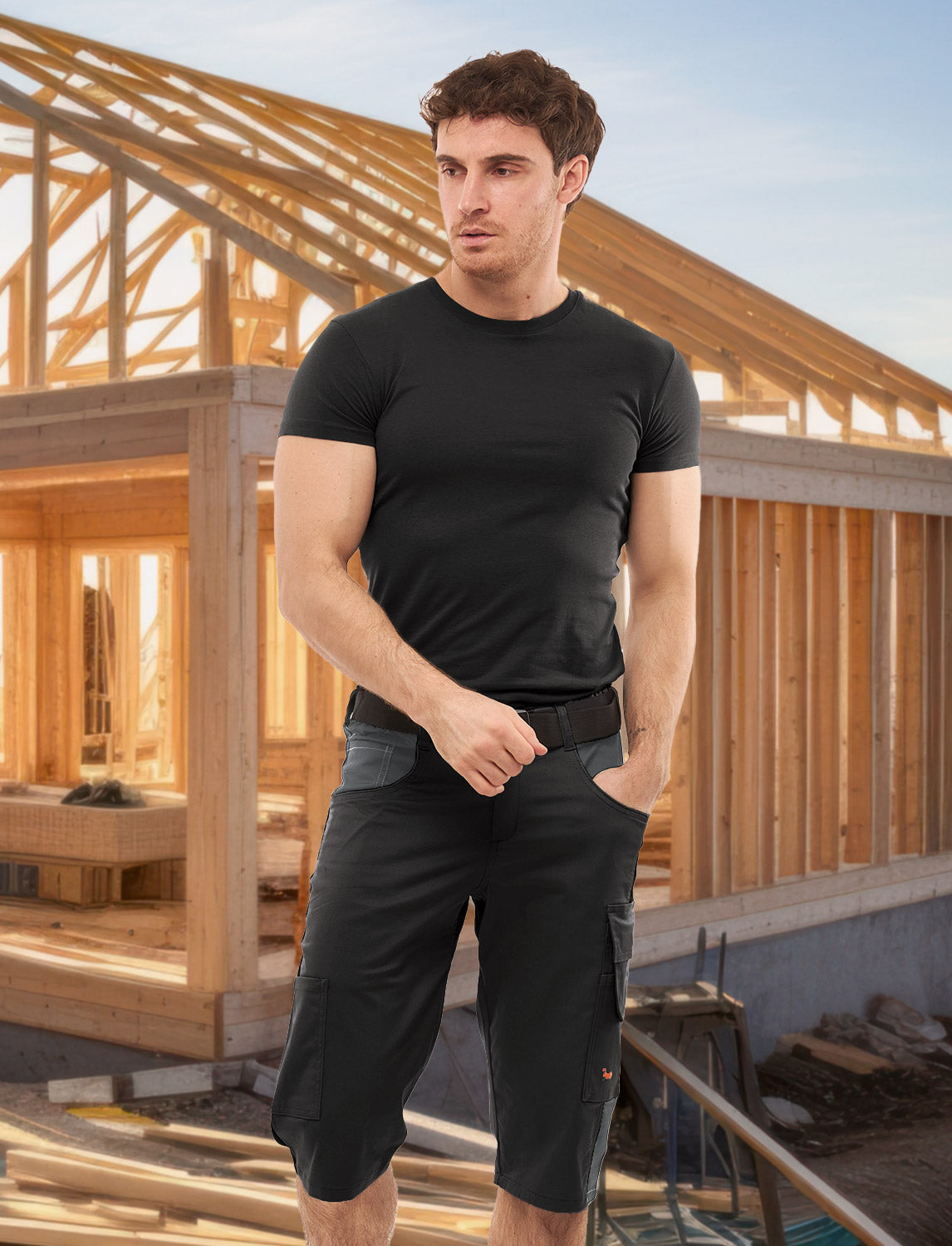 Herren Kurze-Arbeitshose Stretch Strong Baumwolle