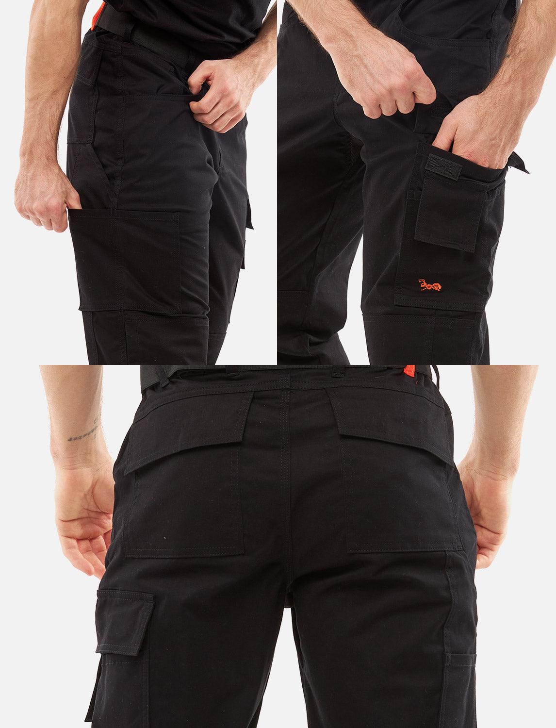 Herren Arbeitshose mit Kniepolstertaschen aus Strong Stretch Baumwolle
