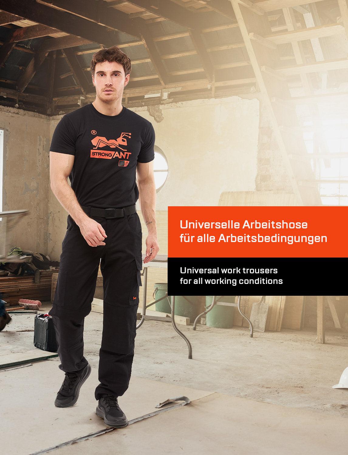 Herren Arbeitshose mit Kniepolstertaschen aus Strong Stretch Baumwolle