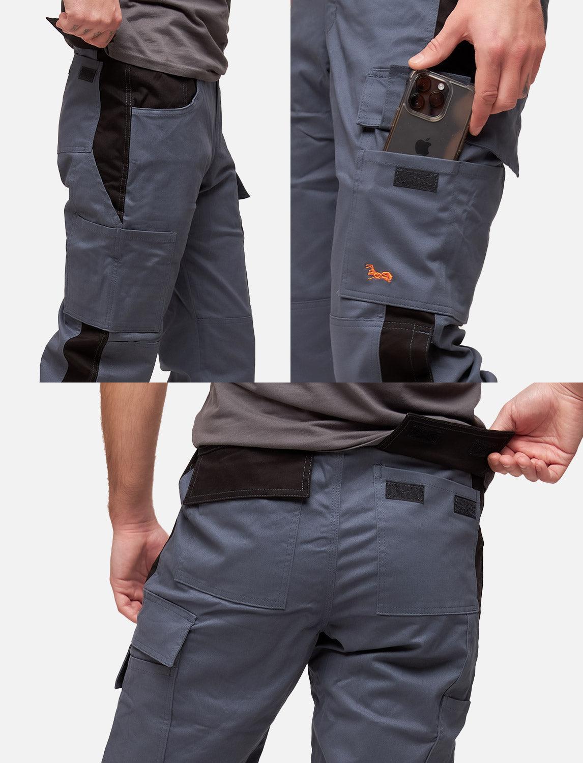 Herren Arbeitshose mit Kniepolstertaschen aus Strong Stretch Baumwolle