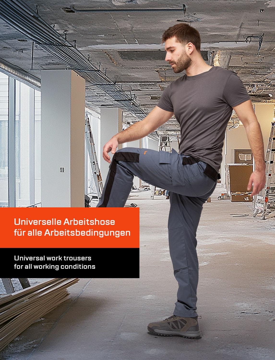 Herren Arbeitshose mit Kniepolstertaschen aus Strong Stretch Baumwolle