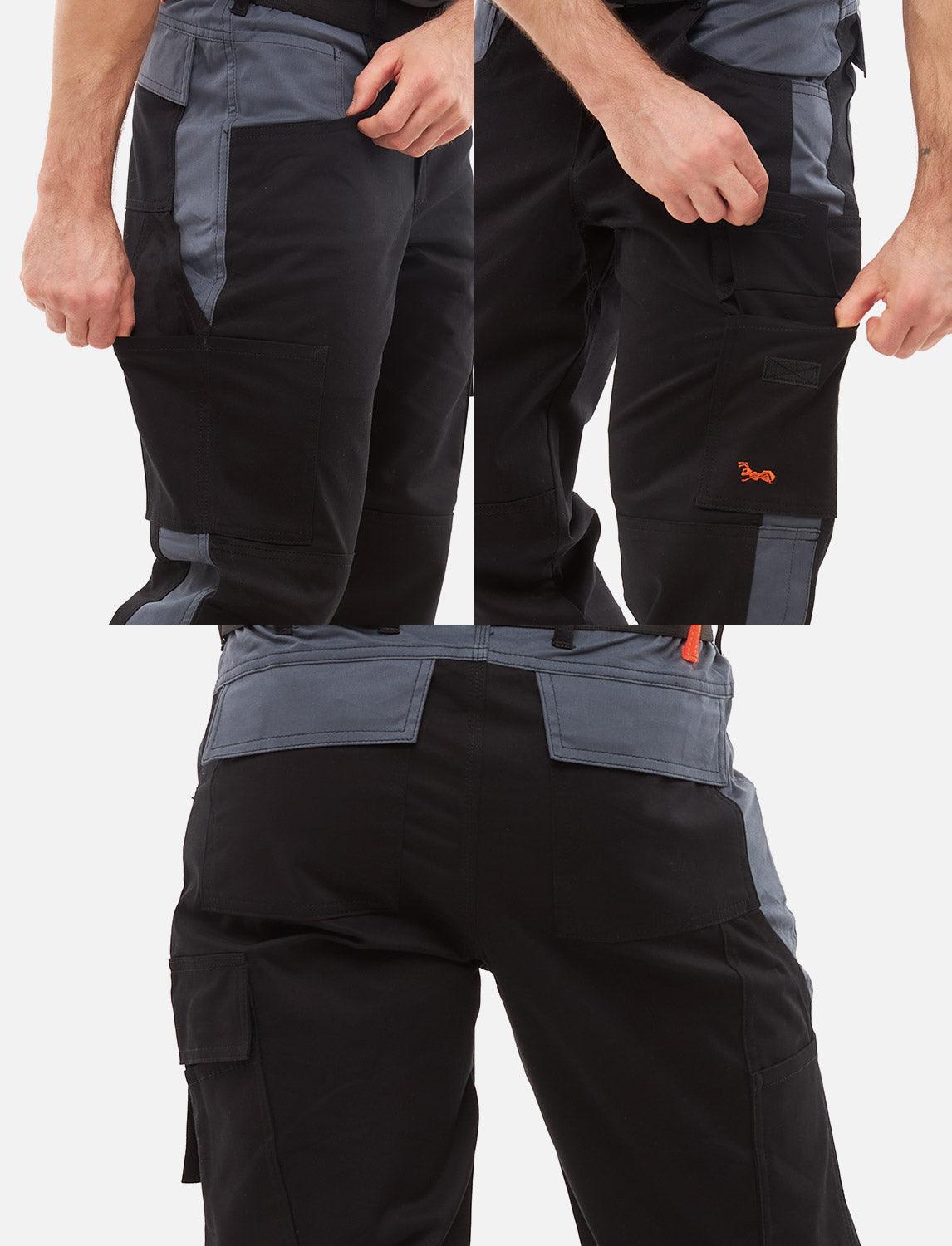 Herren Arbeitshose mit Kniepolstertaschen aus Strong Stretch Baumwolle