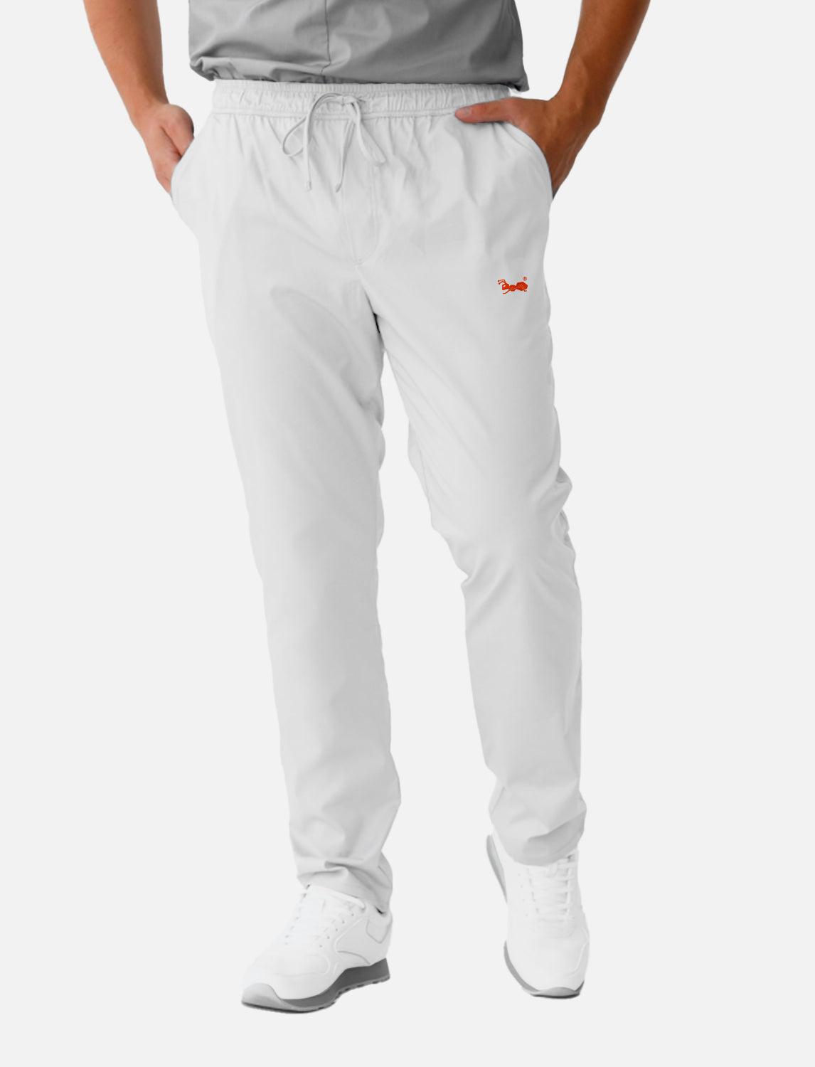 Herren Schlupfhose mit Gummizug Regular Fit Weiß / Schwarz