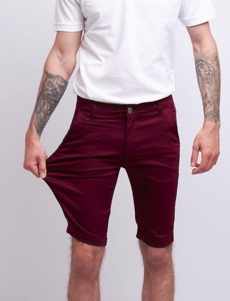 Herren Kurze Chinohose Stretch Shorts Slim Fit