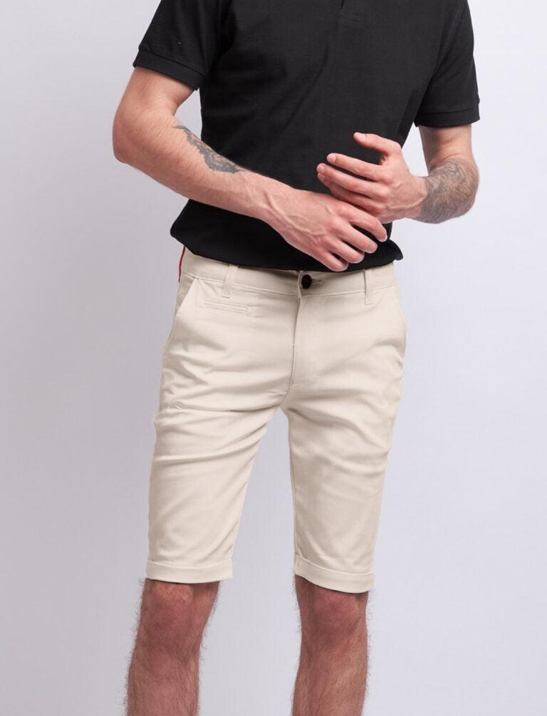 Herren Kurze Chinohose Stretch Shorts Slim Fit