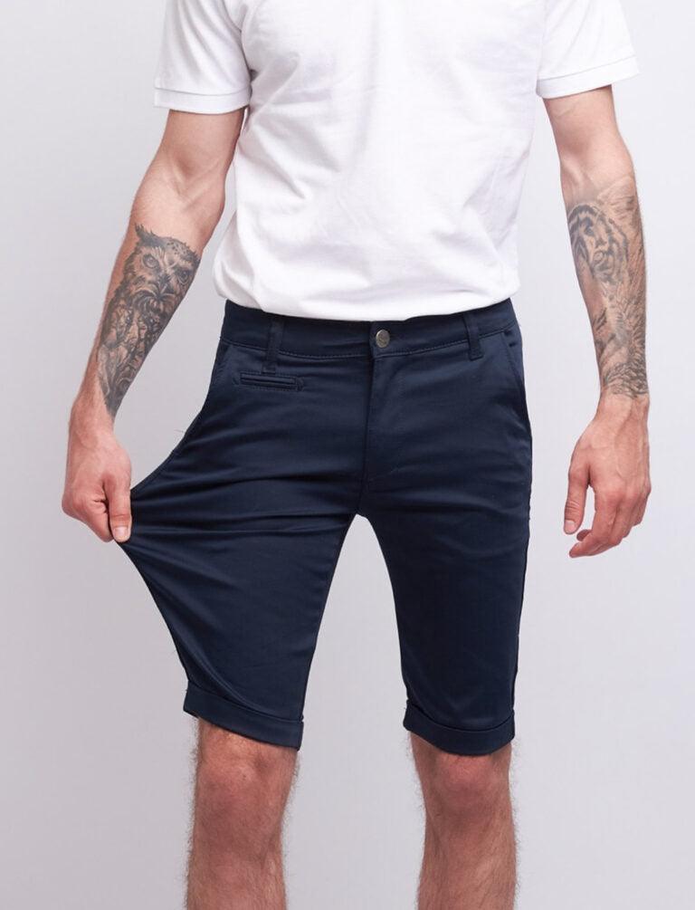 Herren Kurze Chinohose Stretch Shorts Slim Fit