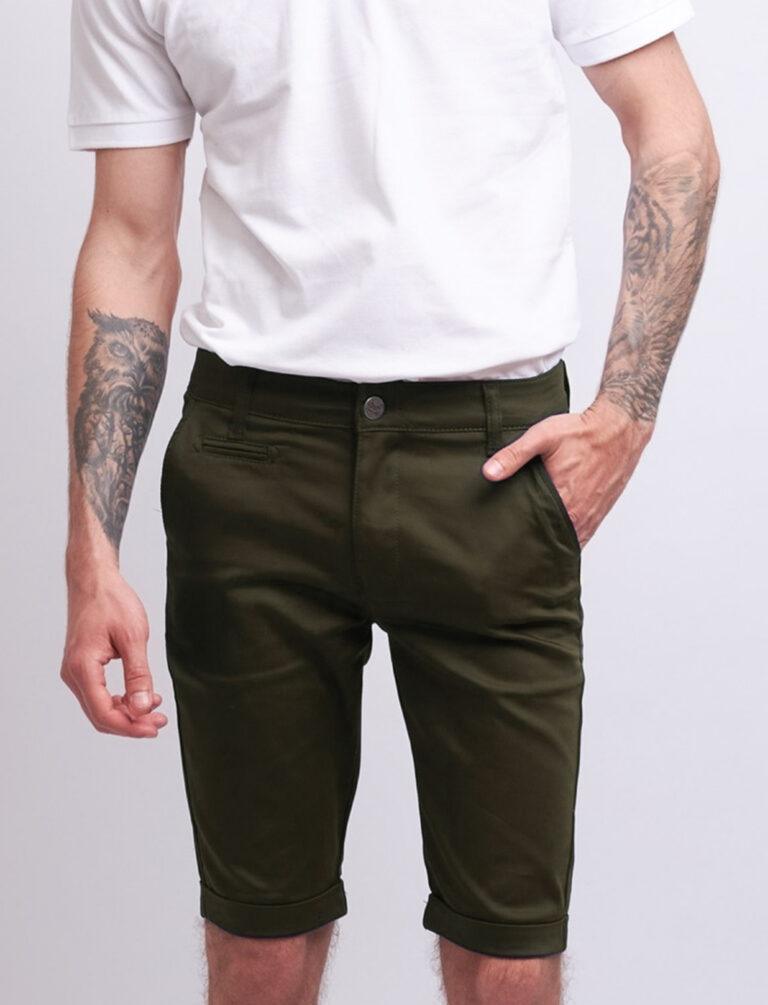 Herren Kurze Chinohose Stretch Shorts Slim Fit