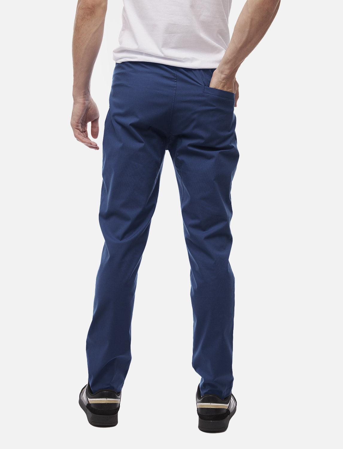 Leichte Sommer Herren Jogginghose mit Reißverschlusstasche Blau