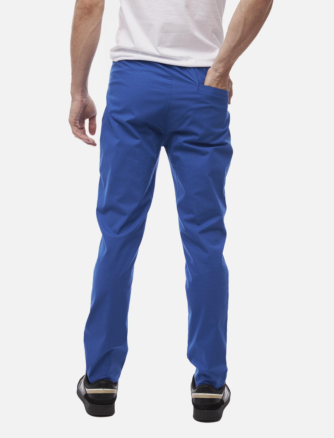 Leichte Sommer Herren Jogginghose mit Reißverschlusstasche Blau