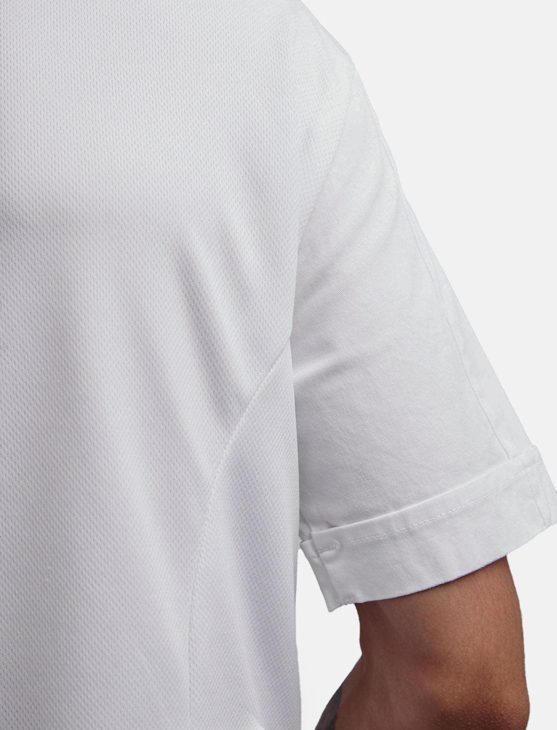 Herren Kochjacke mit dryMesh Rücken und Druckknöpfen Kurzarm Slim Fit