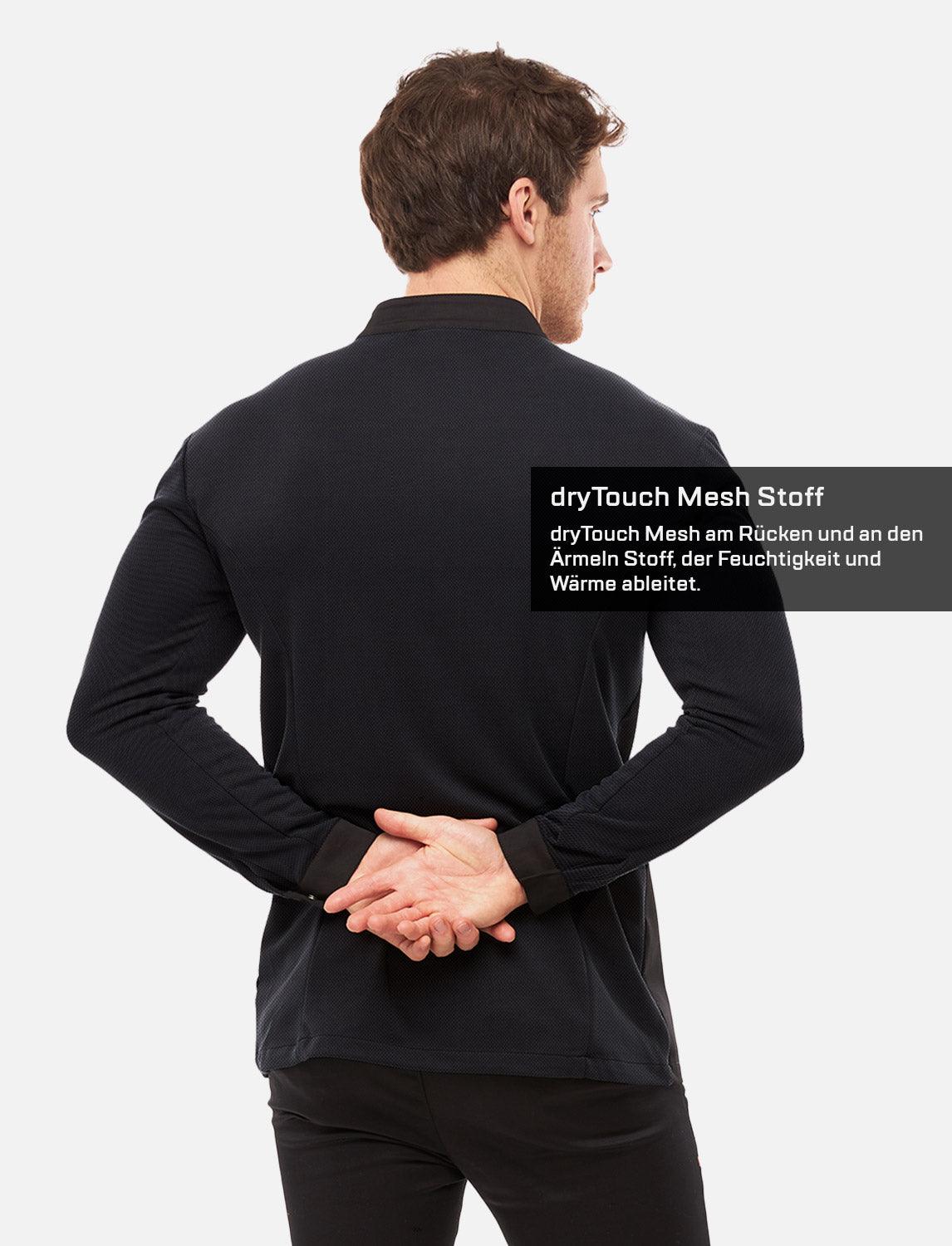 Herren Kochjacke mit dryMesh Rücken und Ärmel - Druckknöpfen -  Langarm