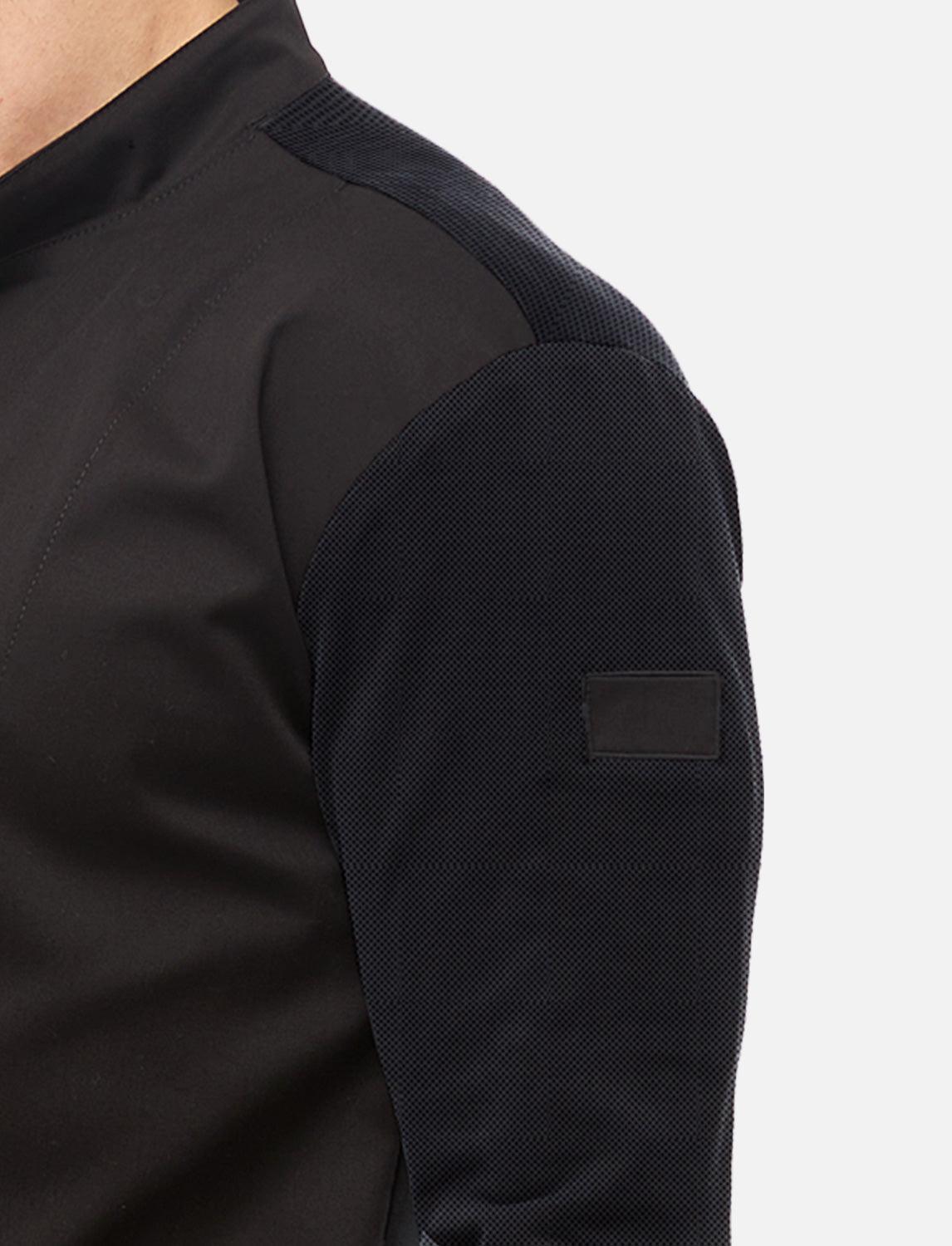 Herren Kochjacke mit dryMesh Rücken und Ärmel - Druckknöpfen -  Langarm