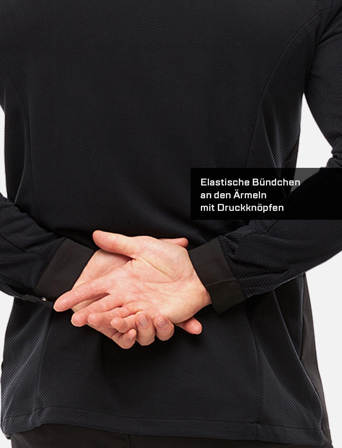 Herren Kochjacke mit dryMesh Rücken und Ärmel - Druckknöpfen -  Langarm