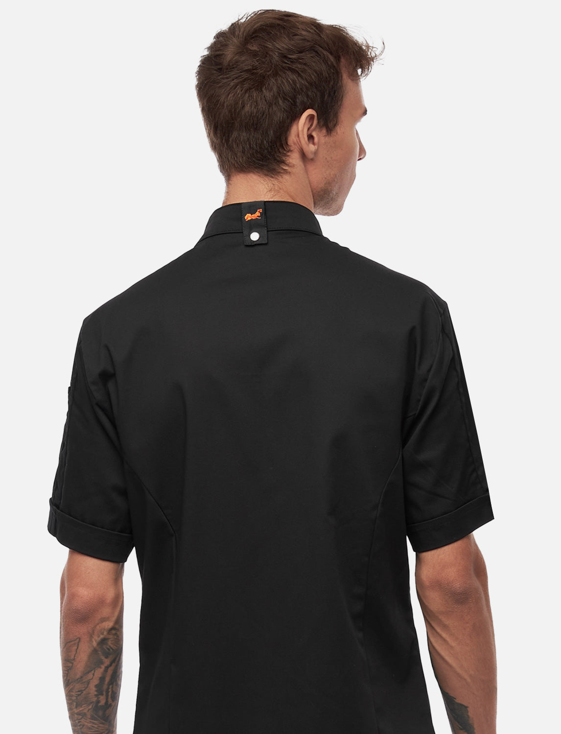 Soft Stretch Kochjacke Herren mit Druckknöpfen Kurzarm