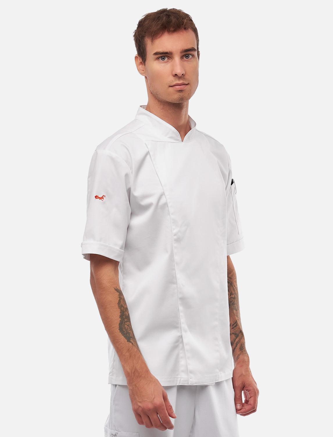 easyMove Kochjacke Herren Kurzarm mit dryMesh Einsatz - Druckknöpfen