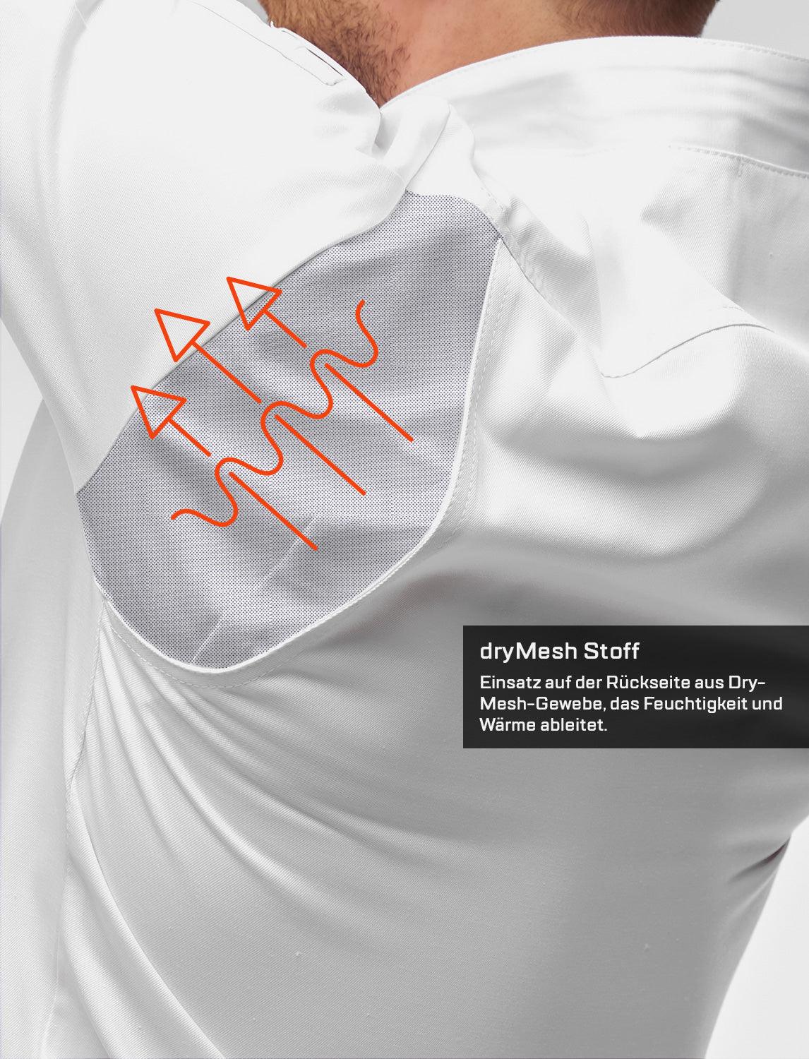 easyMove Kochjacke Herren Kurzarm mit dryMesh Einsatz - Druckknöpfen